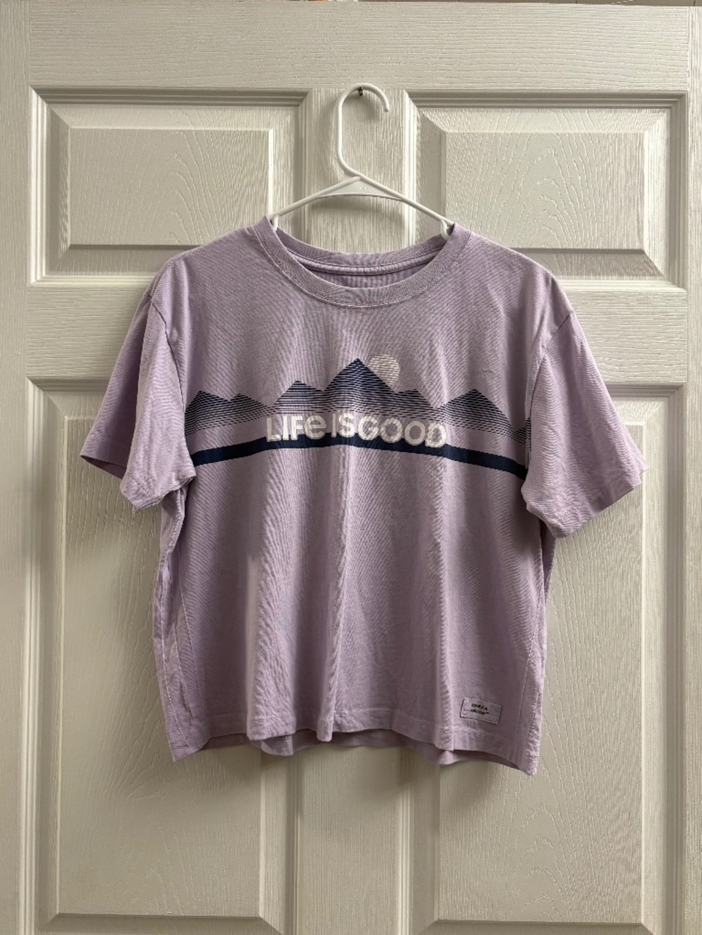 Women's Life Is Good Purple Crusher Short Sleeve T-Shirt